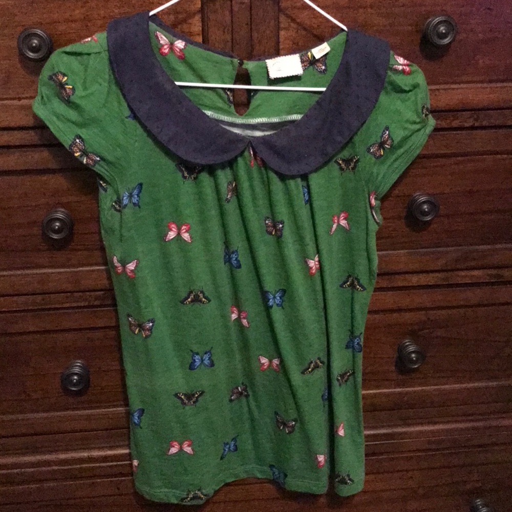 Novelty collar tee Anthropologie xs